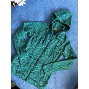 Athleta Women's Green Marled Hooded Zip Up Athletic Jacket Medium